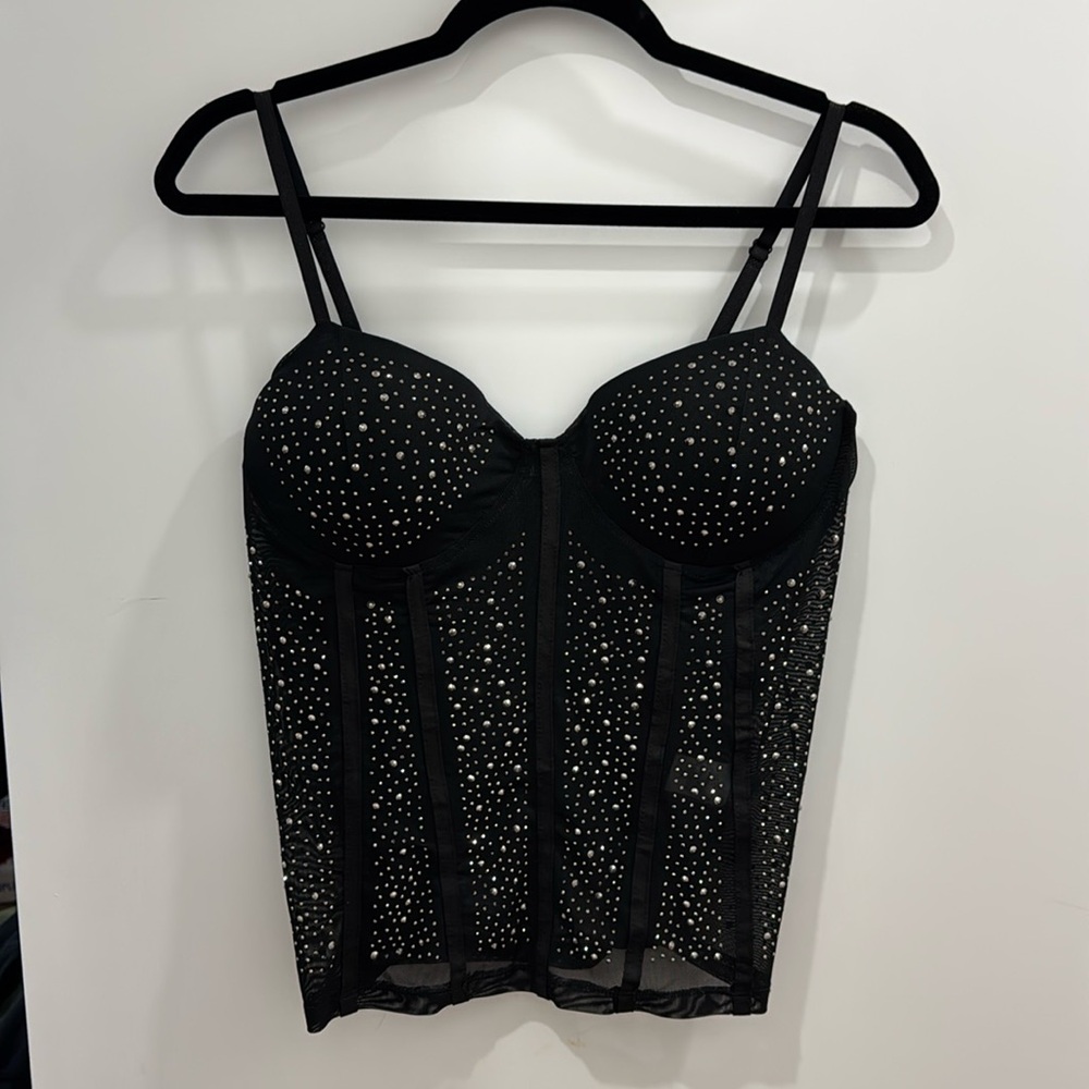 Sparkly Rhinestone Black Corset
